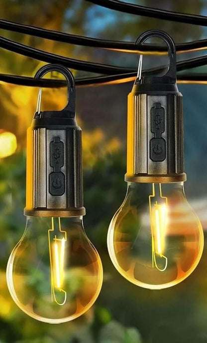 Decorative Hanging Bulb with 3 Modes - Tent Lamp for Camping, Pack of 2