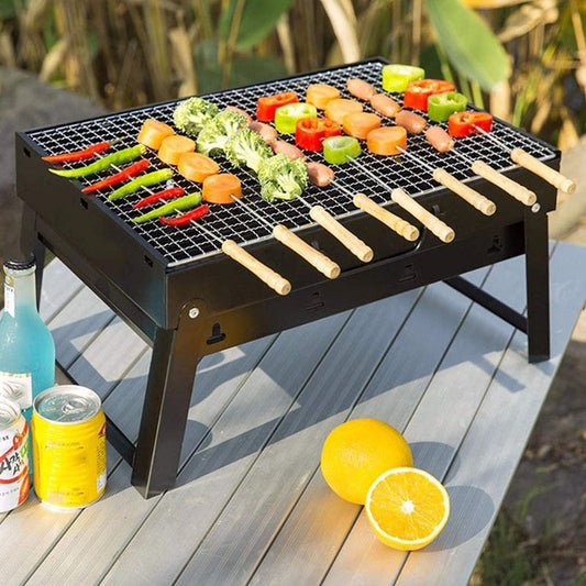 Foldable Barbecue and Tandoor Grill | Portable Briefcase Style BBQ for Camping, Hiking, and Picnic