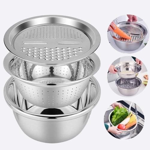 Multifunctional Grater Basin Stainless Steel Colanders Set